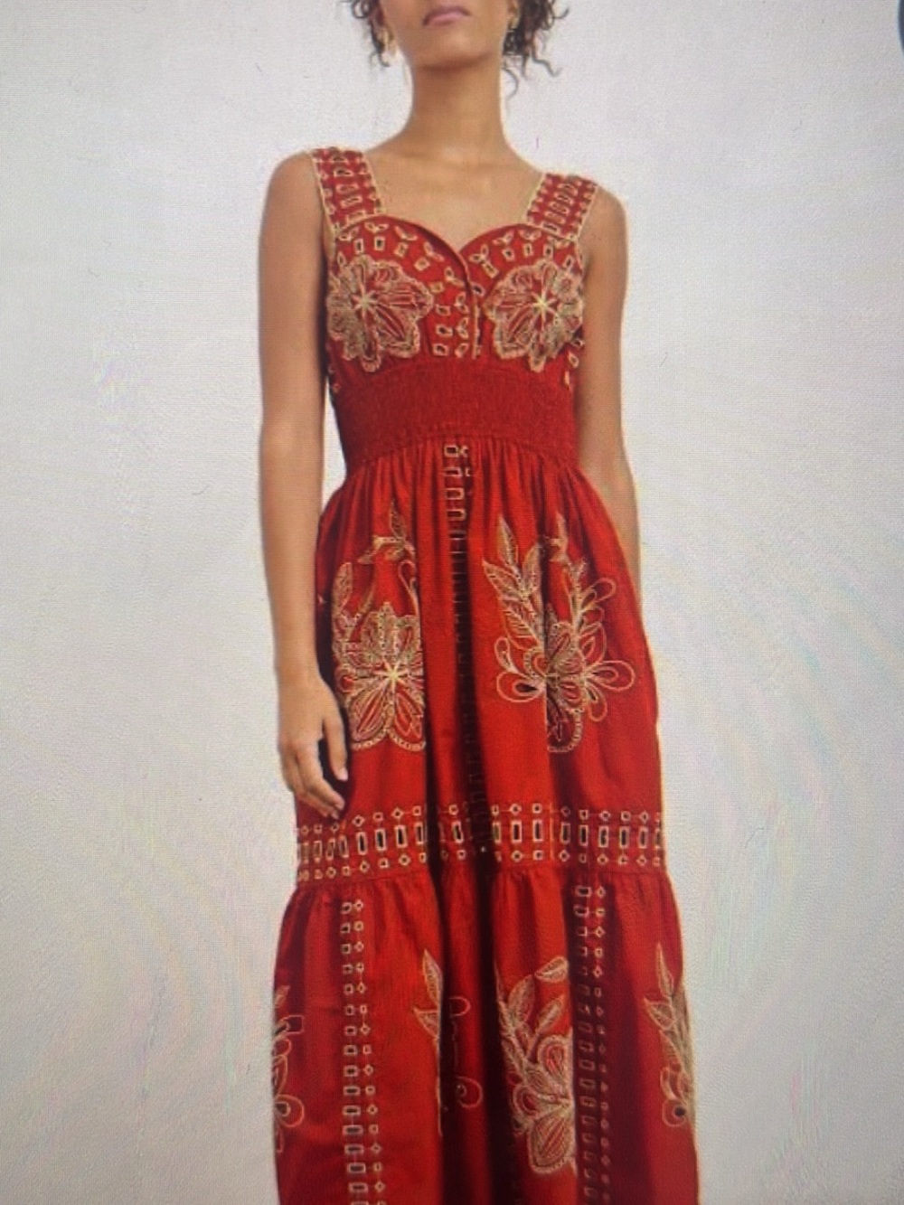 RAILS Red Embroidered Maxi Dress